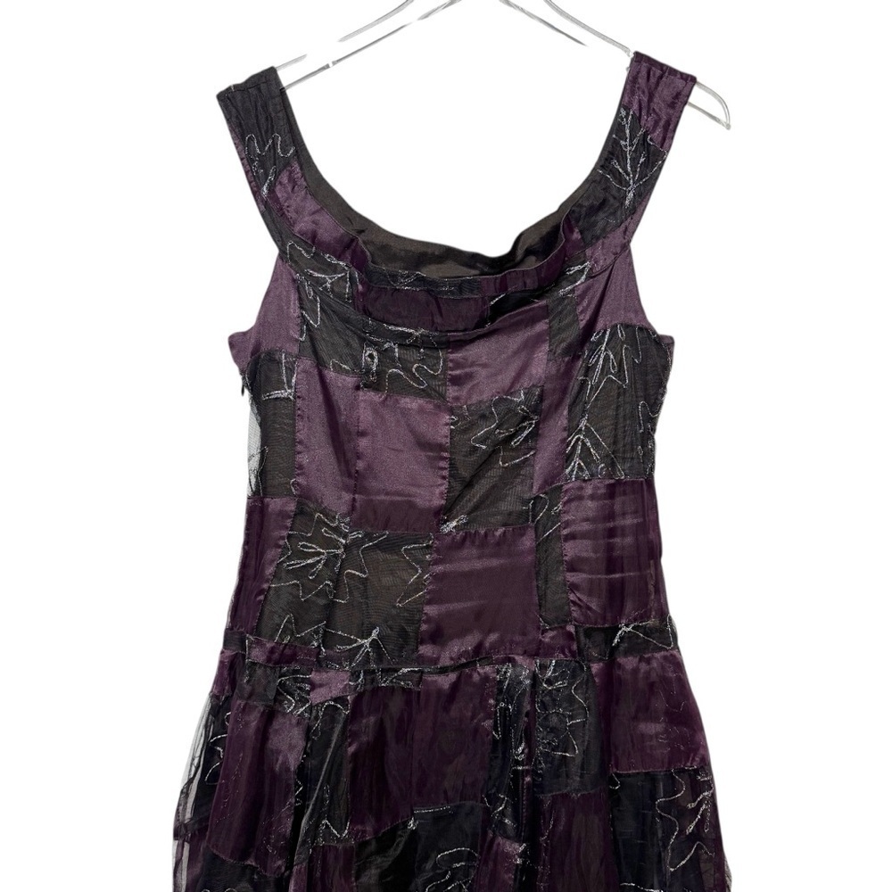 Vintage Nomads Purple Black Patchwork Fairycore Babydoll Women’s Dress L - Picture 10 of 12